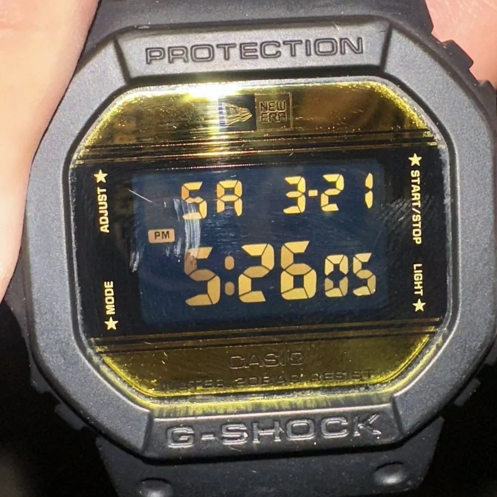 Casio G-Shock 3229 DW-5600NE Men Watch 43mm New Era Black 200M Alarm New Battery